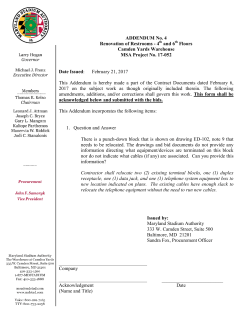 ADDENDUM No. 4 Renovation of Restrooms