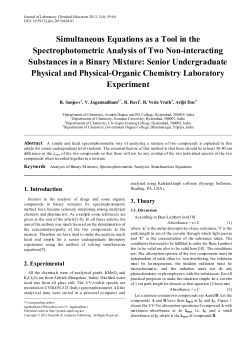 Spectrophotometric Analysis of Two Non
