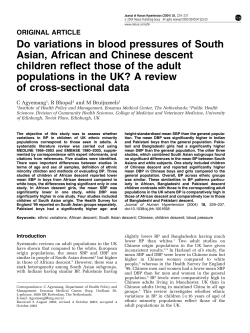 Do variations in blood pressures of South Asian, African