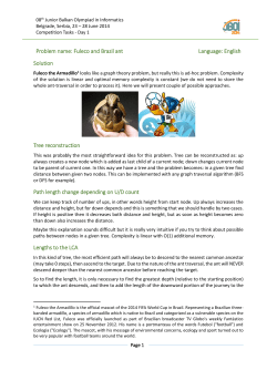 Problem name: Fuleco and Brazil ant Language: English Solution