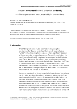 Modern Monument in the Context of Modernity