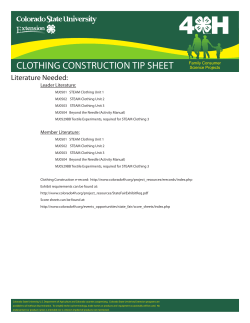 clothing construction tip sheet - Colorado 4-H