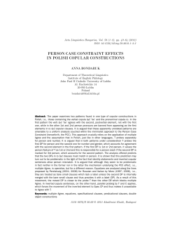 person case constraint effects in polish copular constructions