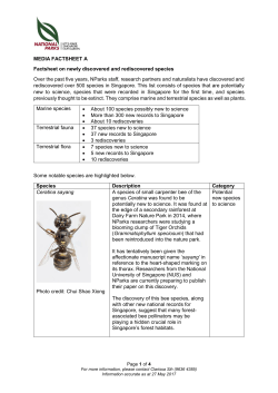 2 Factsheet A - Newly discovered and rediscovered species