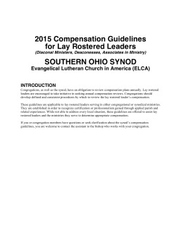2015 Compensation Guidelines for Lay Rostered Leaders