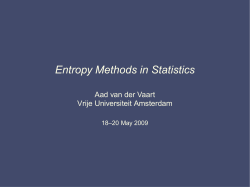 Entropy Methods in Statistics