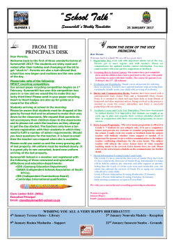 Newsletter 1 2017 - Summerhill School