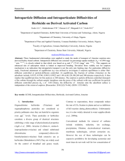 Intraparticle Diffusion and Intraparticulate Diffusivities of Herbicide