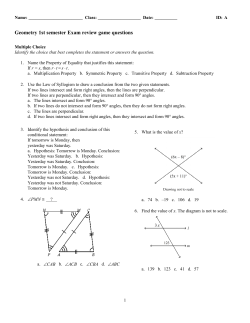 ExamView - Geometry 1st semester exam review game 2012