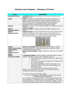 Election Law Program &ndash; Glossary of Terms