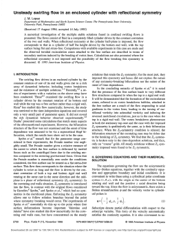 Unsteady swirling flow in an enclosed cylinder with reflectional