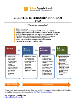 CREDITED INTERNSHIP PROGRAM FAQ