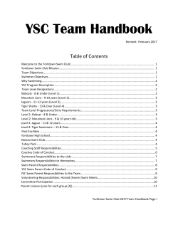 YSC Team Handbook - Yorktown Swim Club