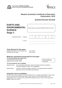 Examination - SCSA - School Curriculum and Standards Authority