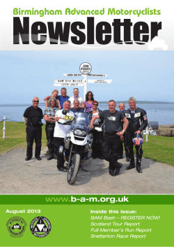 BAMNewsletterAug2013.. - Birmingham Advanced Motorcyclists