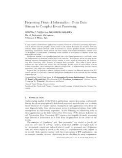 Processing Flows of Information: From Data Stream to Complex