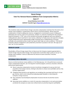 Devon Energy Vote Yes: Remove Reserve Additions from