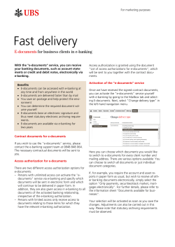Quick Guide to E-documents via UBS e
