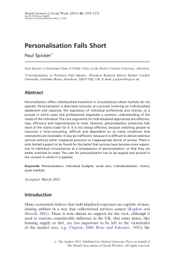Personalisation Falls Short - Oxford Academic