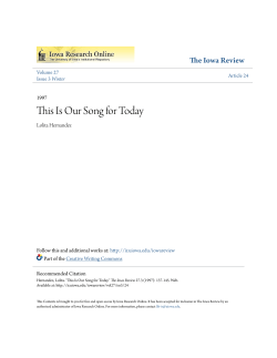 This Is Our Song for Today - Iowa Research Online