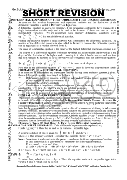 DIFFRENTIAL EQUATIONS PART 2 of 3