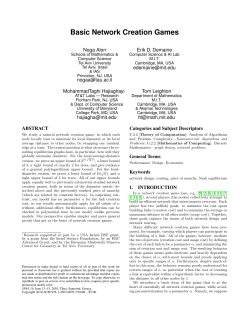 Basic network creation games, Proc. SPAA 2010, 106