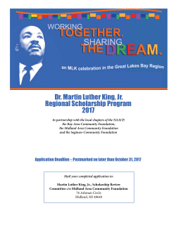 Dr. Martin Luther King, Jr. Regional Scholarship Program 2017