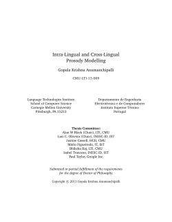 Intra-Lingual and Cross-Lingual Prosody Modelling