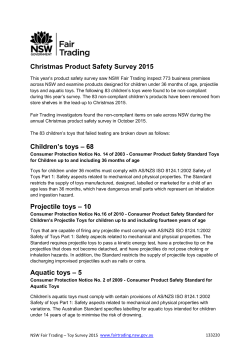 Christmas Product Safety Survey 2015 Children`s toys &ndash; 68