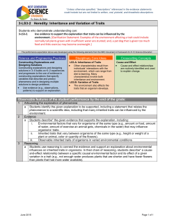3-LS3-2 Heredity: Inheritance and Variation of Traits