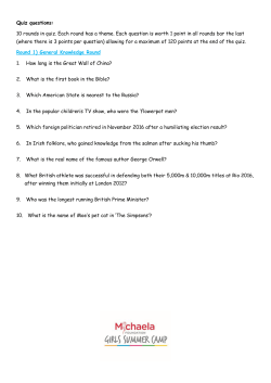 Fundraising Quiz Questions