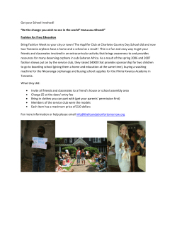 Get your School Involved! - The Foundation For Tomorrow