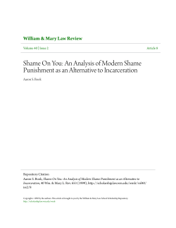 Shame On You: An Analysis of Modern Shame Punishment as an