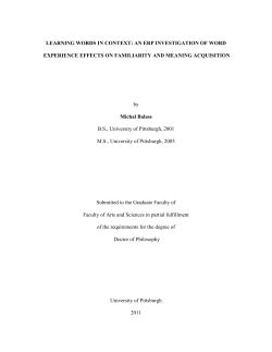 LEARNING WORDS IN CONTEXT: AN ERP INVESTIGATION OF