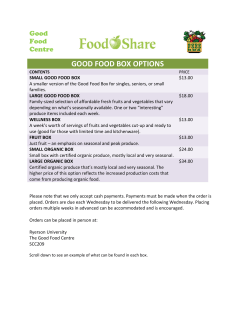 GOOD FOOD BOX OPTIONS