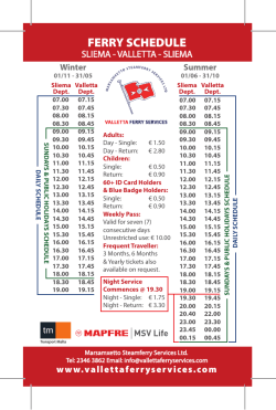View Ferry Schedule - Valletta Ferry Services.com