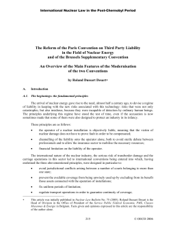 The Reform of the Paris Convention on Third Party