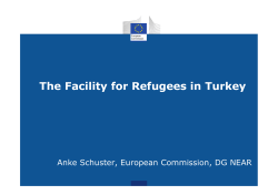 Anke Schuster: "The Facility for Refugees in Turkey"