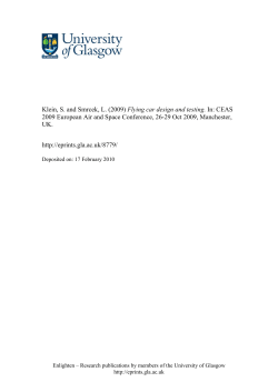 Klein, S. and Smrcek, L. (2009) Flying car design and testing. In