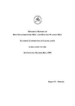 to view the minority report - Parliament of Western Australia