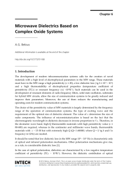 Microwave Dielectrics Based on Complex Oxide