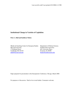Institutional Change in Varieties of Capitalism