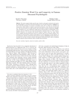 Positive Emotion Word Use and Longevity in Famous