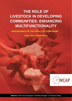 the role of livestock in developing communities: enhancing