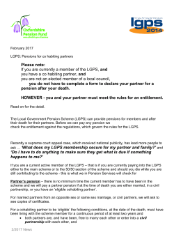 Please note: If you are currently a member of the LGPS, and you