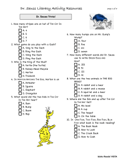 dr. seuss trivia game