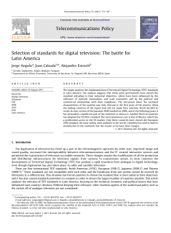 Selection of standards for digital television The battle for Latin America