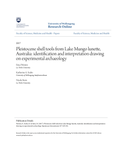 Pleistocene shell tools from Lake Mungo lunette