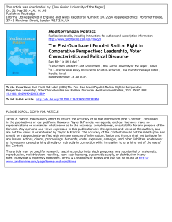 The Post-Oslo Israeli Populist Radical Right in Comparative