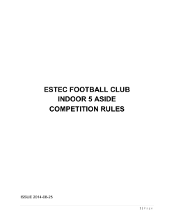 estec football club indoor 5 aside competition rules - ESTEC 5